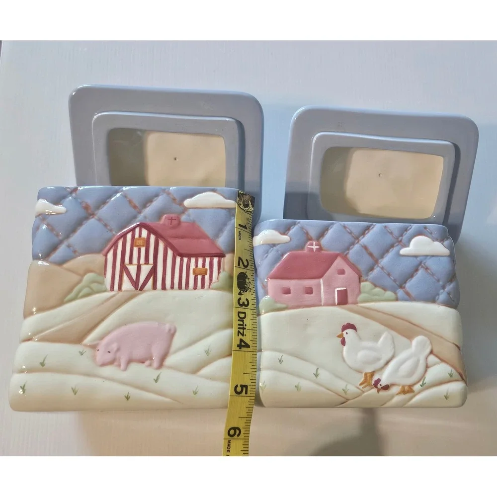 Vintage Farmhouse Chicken-pig House Ceramic Canister – Rustic Country‎ Style